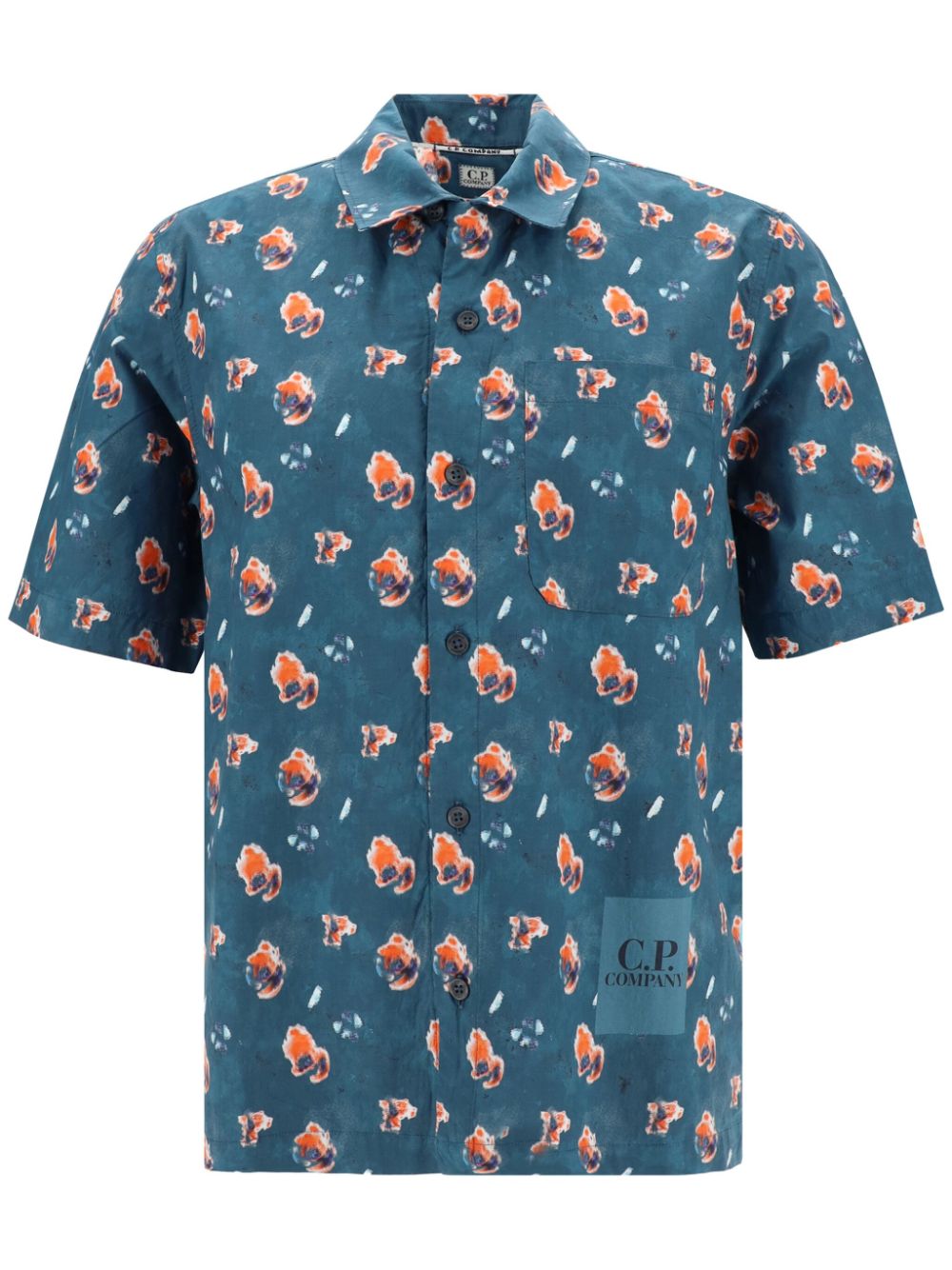 Sponged poplin shirt - Blue