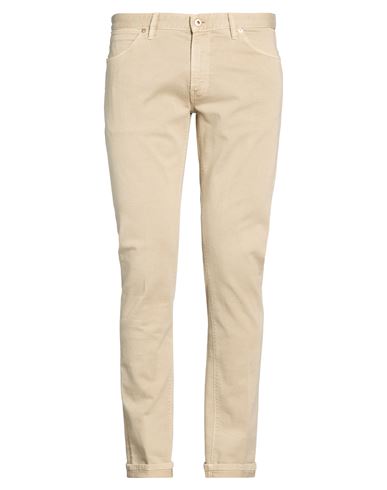 Man Jeans Beige Size 36 Cotton, Elastane