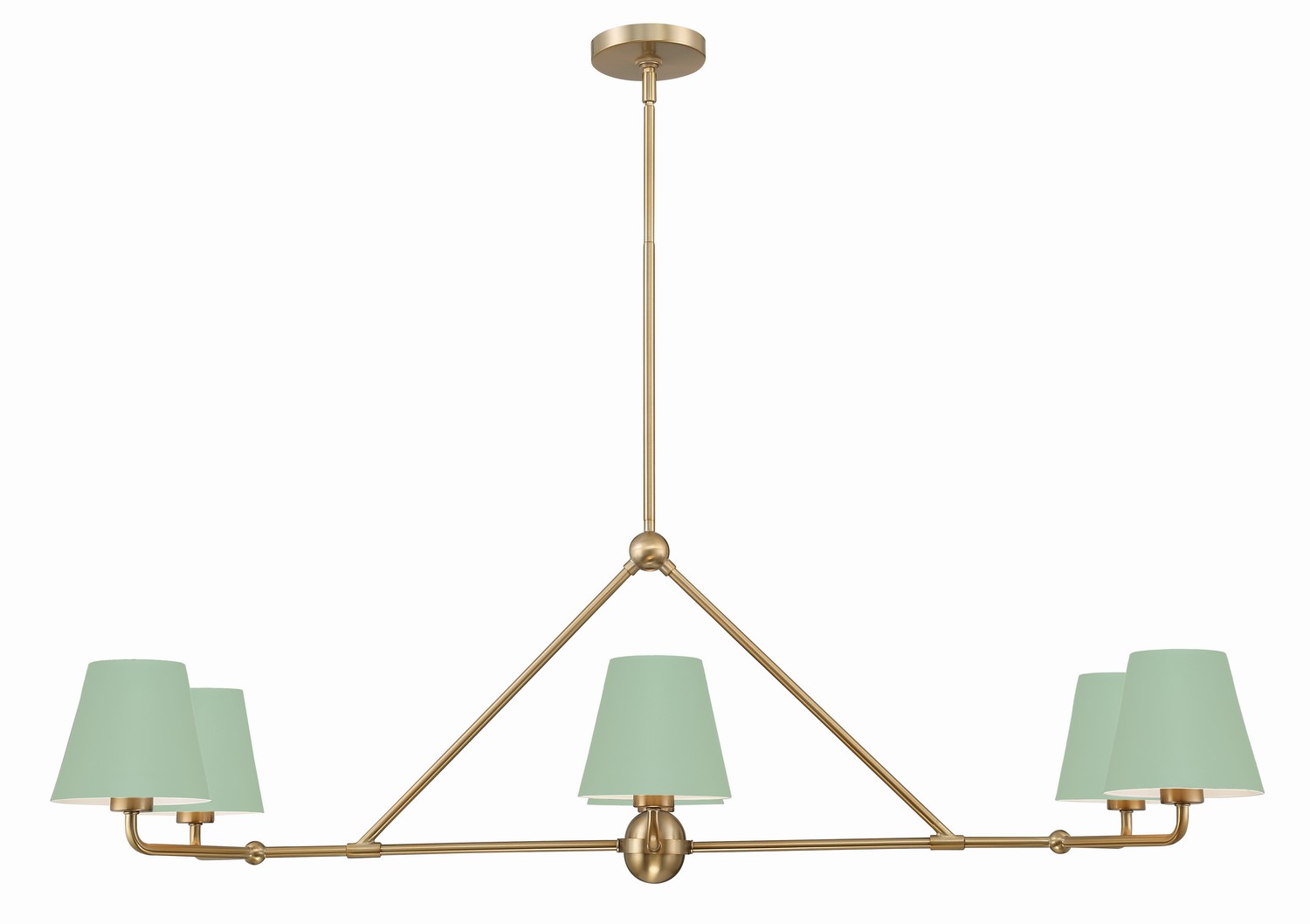 Xavier 6-Light Chandelier in Vibrant Gold with Green