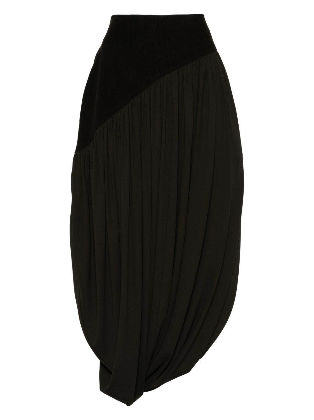 Satin midi skirt - Brown