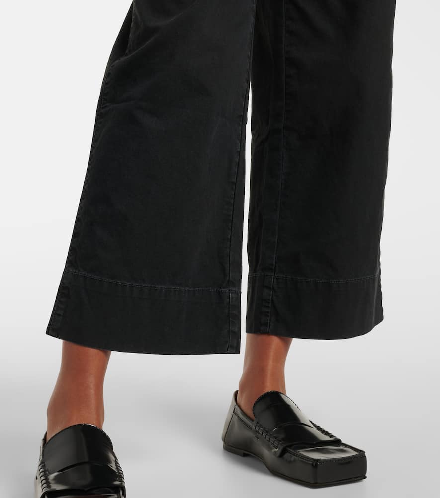 Velvet Mid-rise cotton canvas wide-leg pants