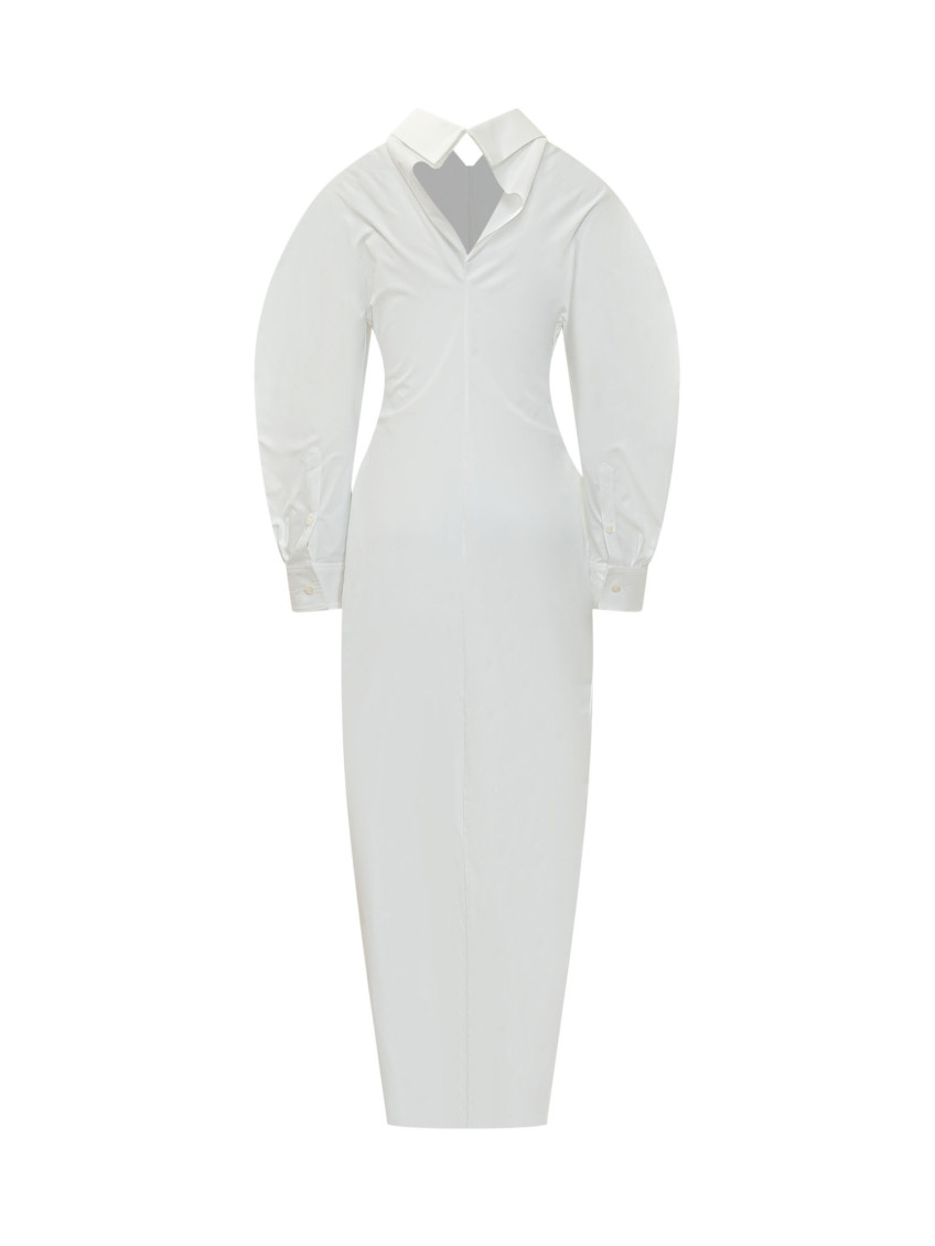 Long Cut-out Chemisier Dress