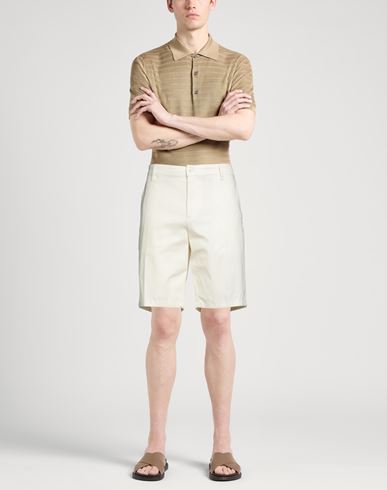 Man Shorts & Bermuda Shorts Cream Size 31 Cotton, Elastane