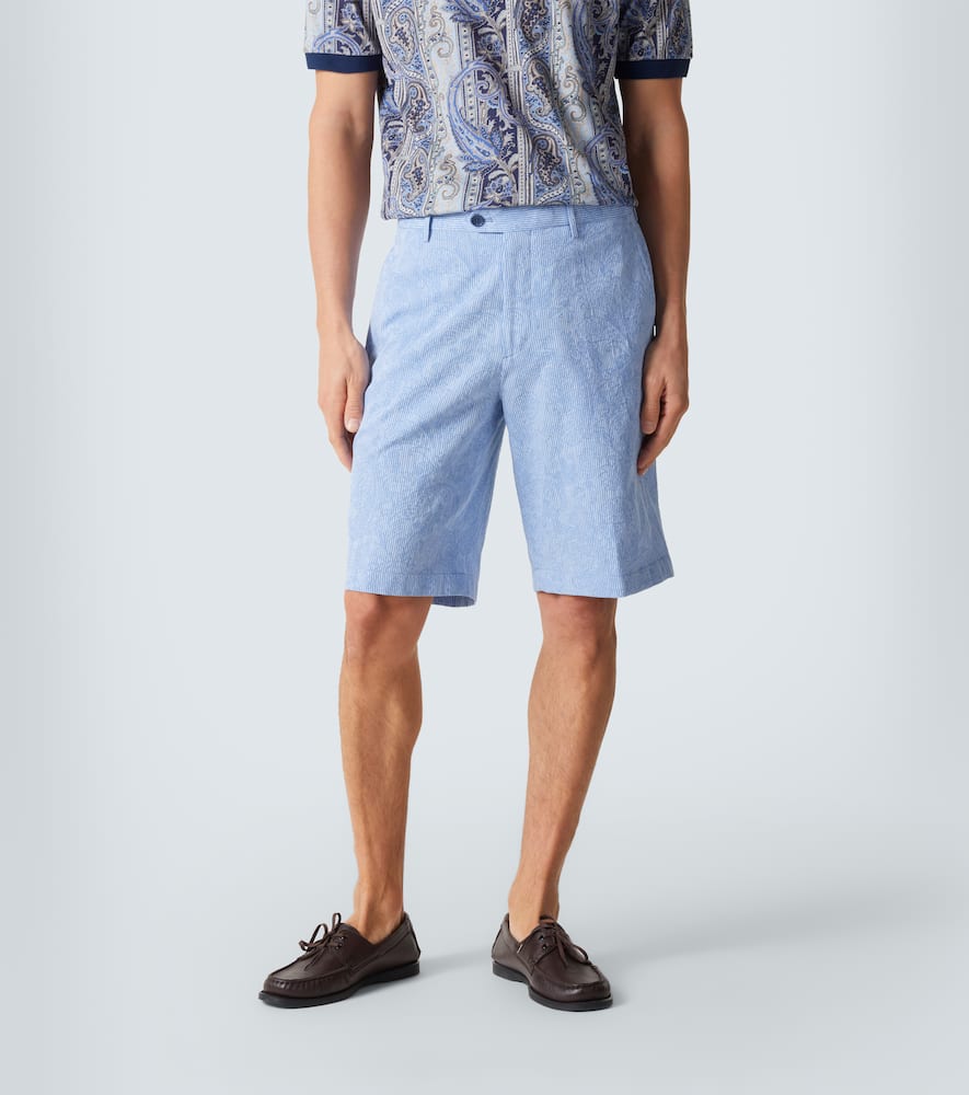 Paisley cotton Bermuda shorts