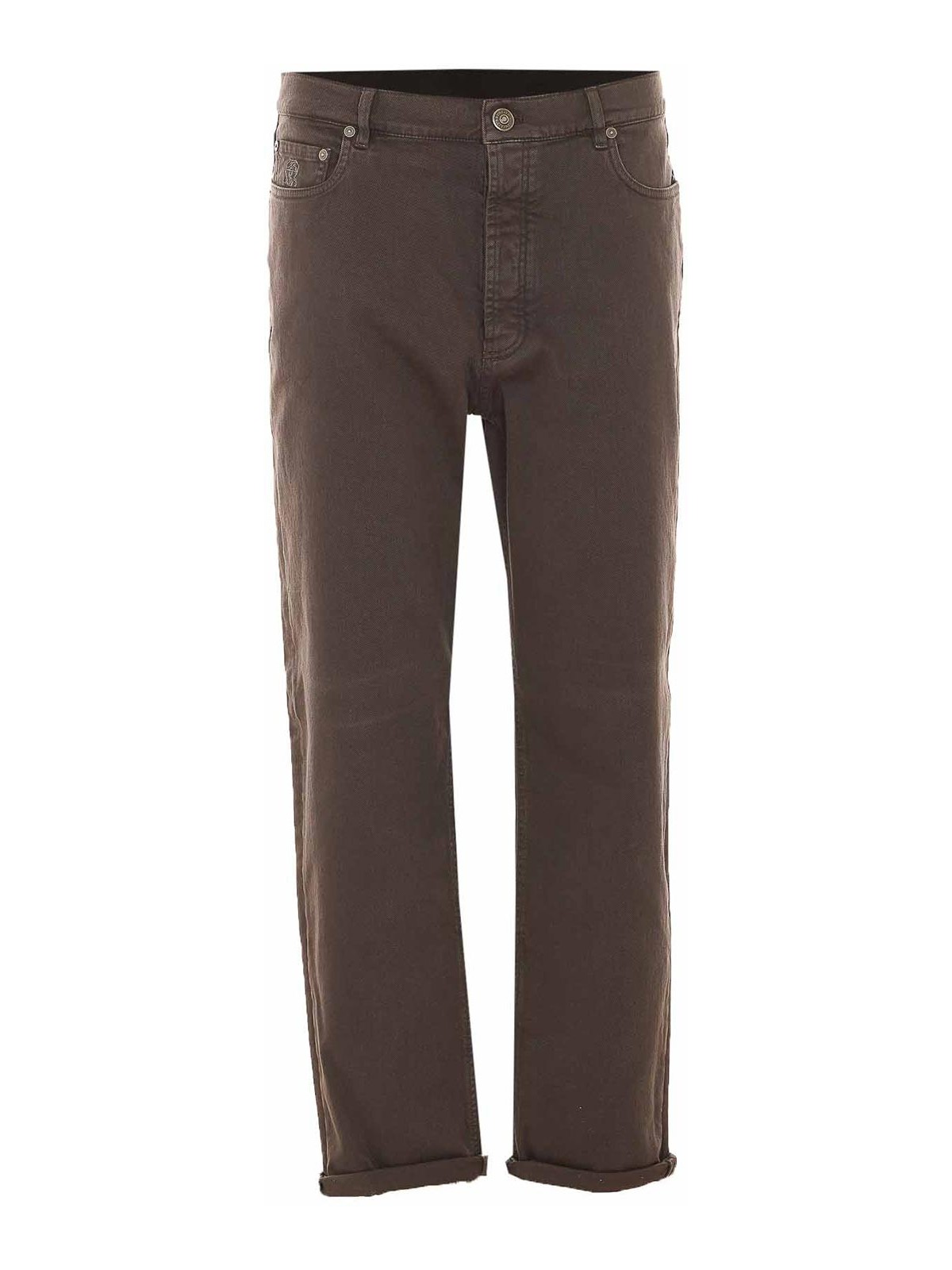 Brown Straight Mid Rise Jeans