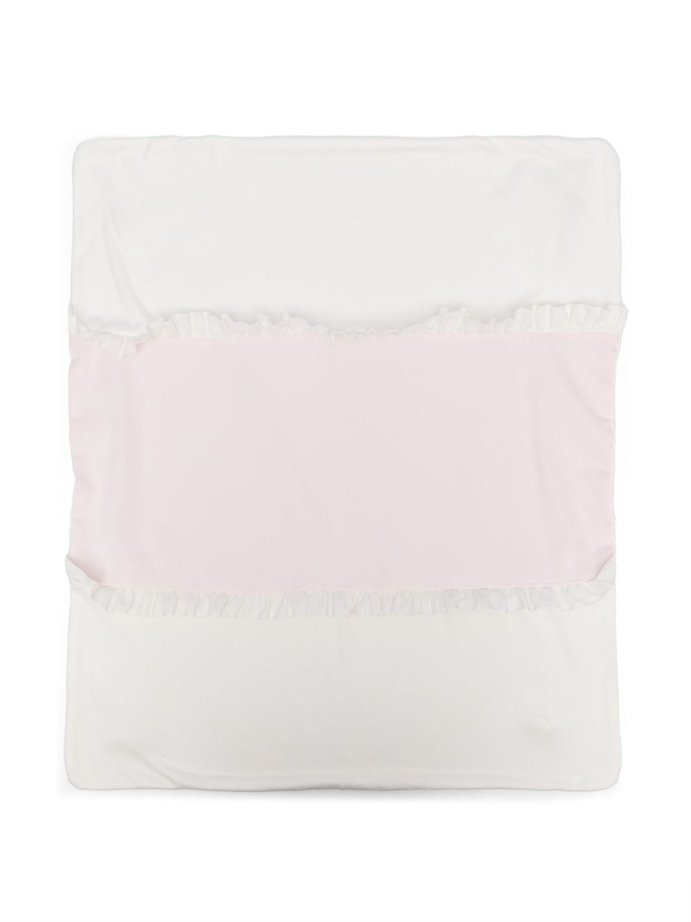 Ruffle-detail blanket - White