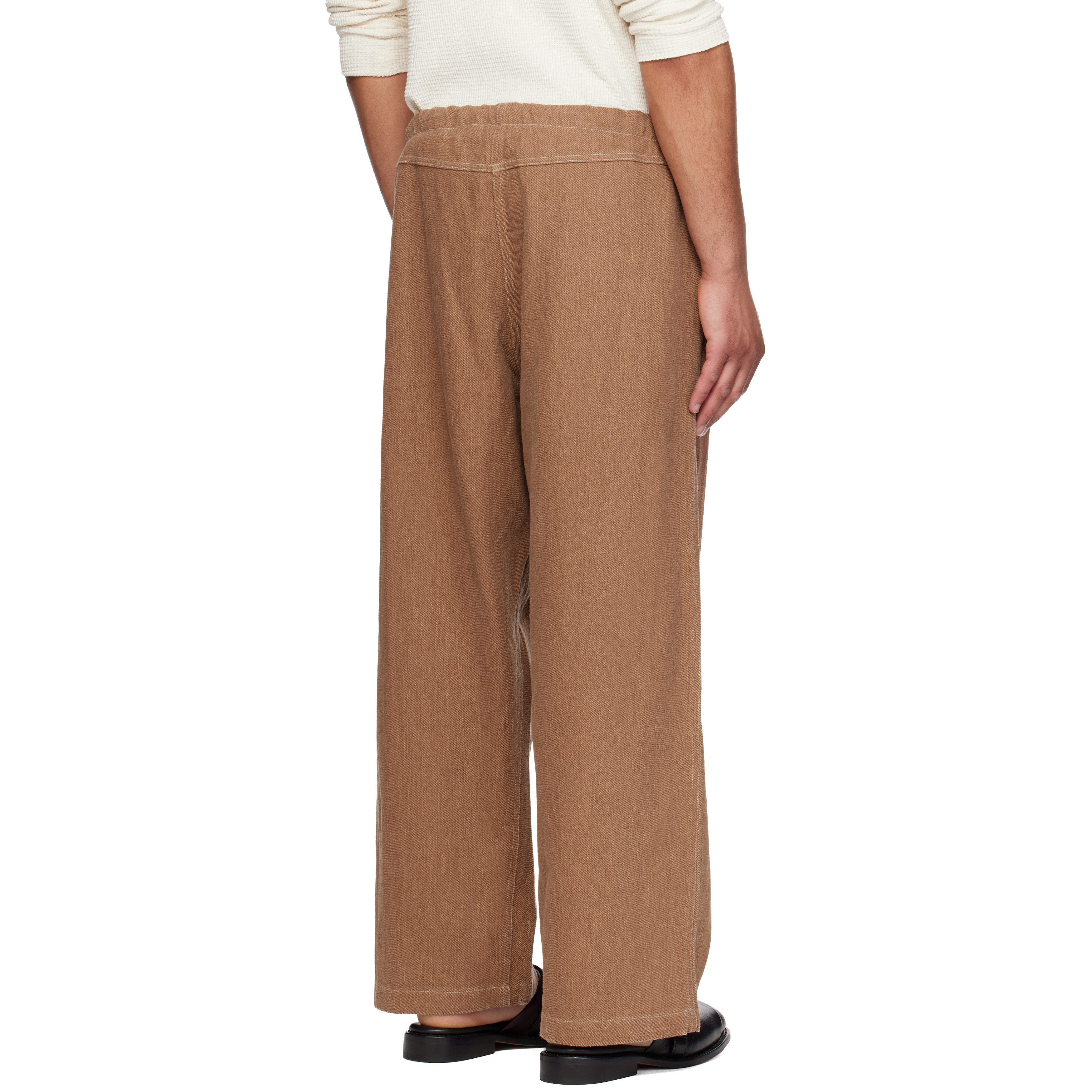 Brown Cropped Farm Trousers
