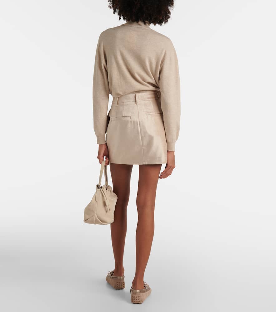 Cotton-blend velvet miniskirt