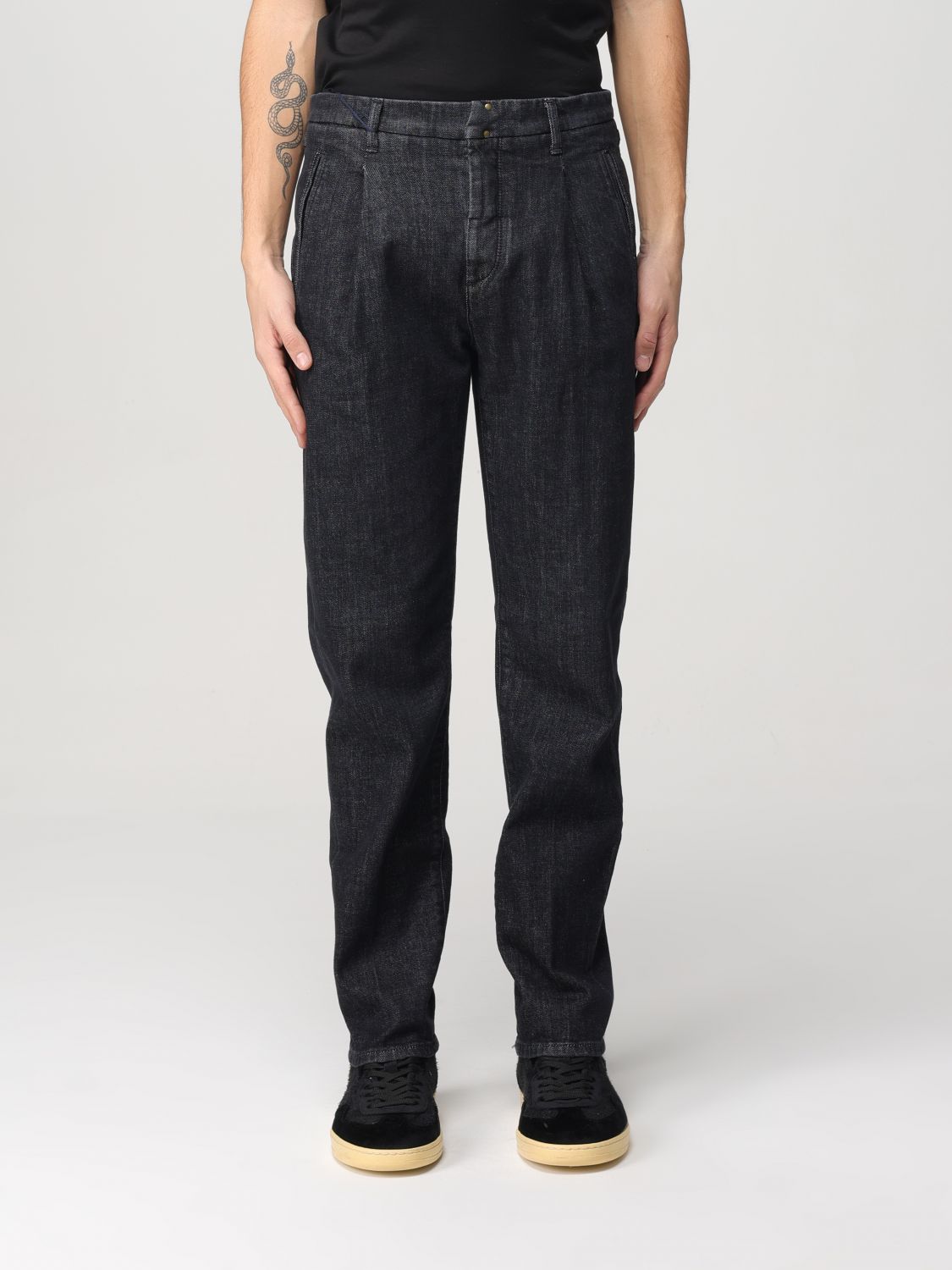 Logo-patch tapered jeans - Blue