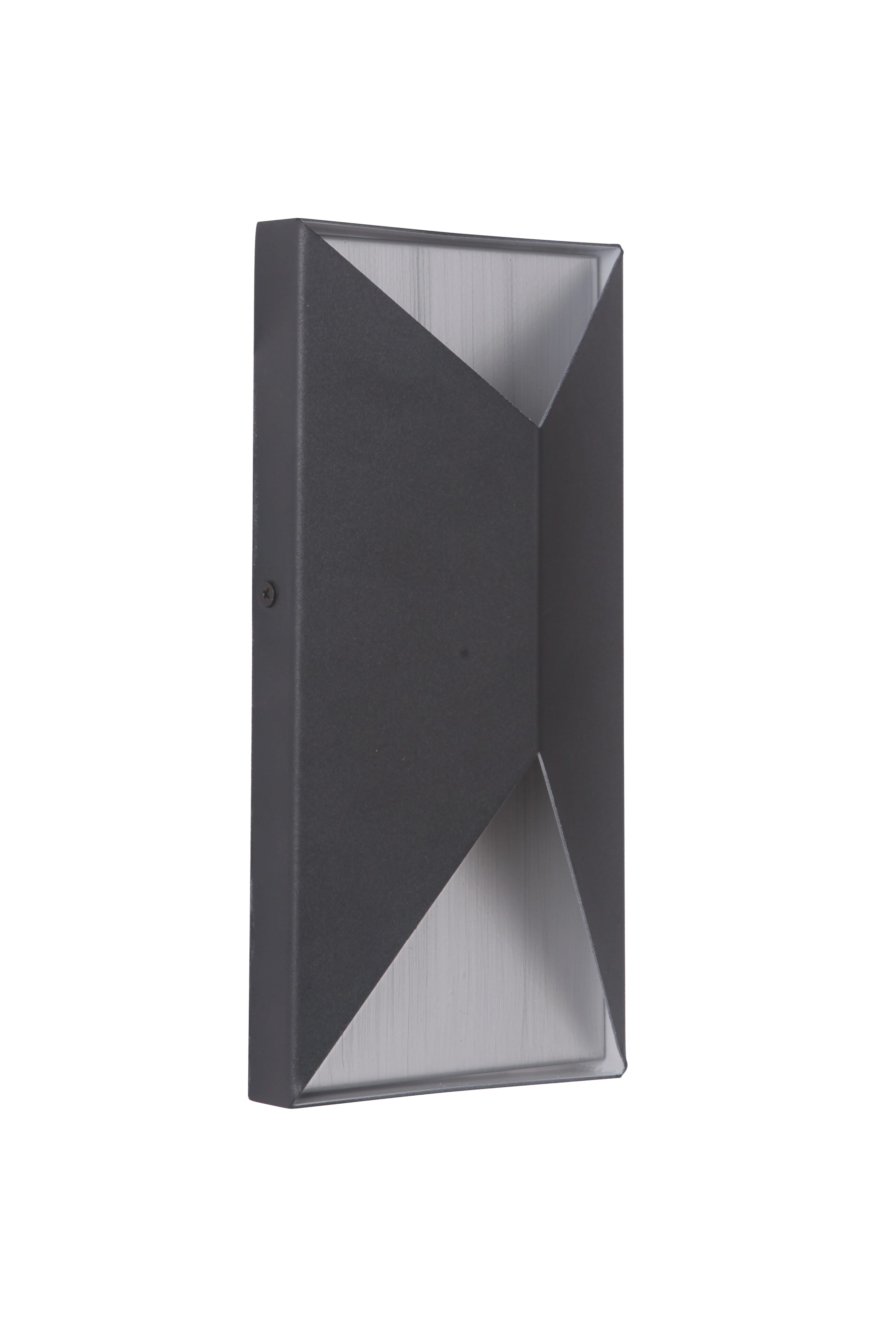 Textured Black Brushed Aluminum LED Outdoor Pocket Sconce from the Peak Collection