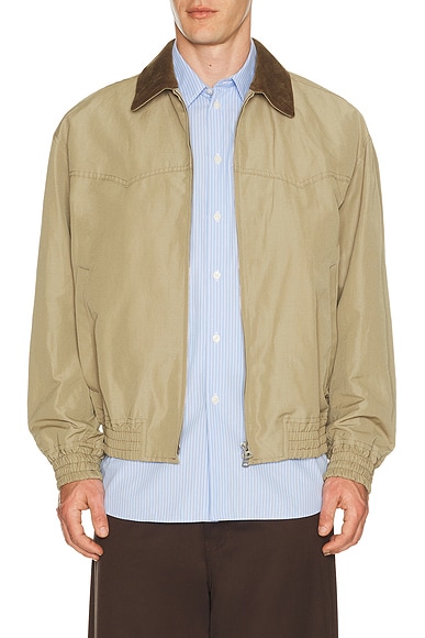 COMME des GARCONS HOMME Ramie Weather Full Zip Jacket in Beige - Brown. L also in