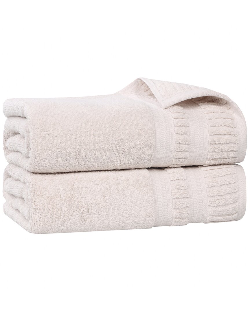 Superior Set of 2 Venice Zero Twist Cotton Medium Weight Soft Absorbent Bath  Sheets