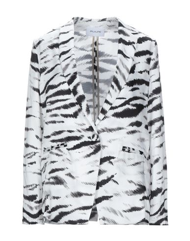 Woman Blazer White Size 10 Polyester