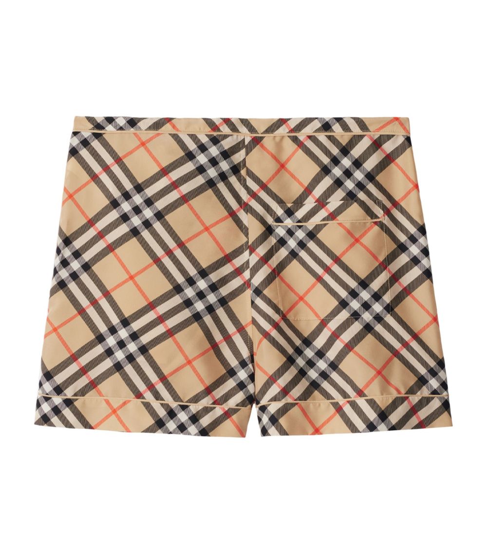 Silk Check Shorts