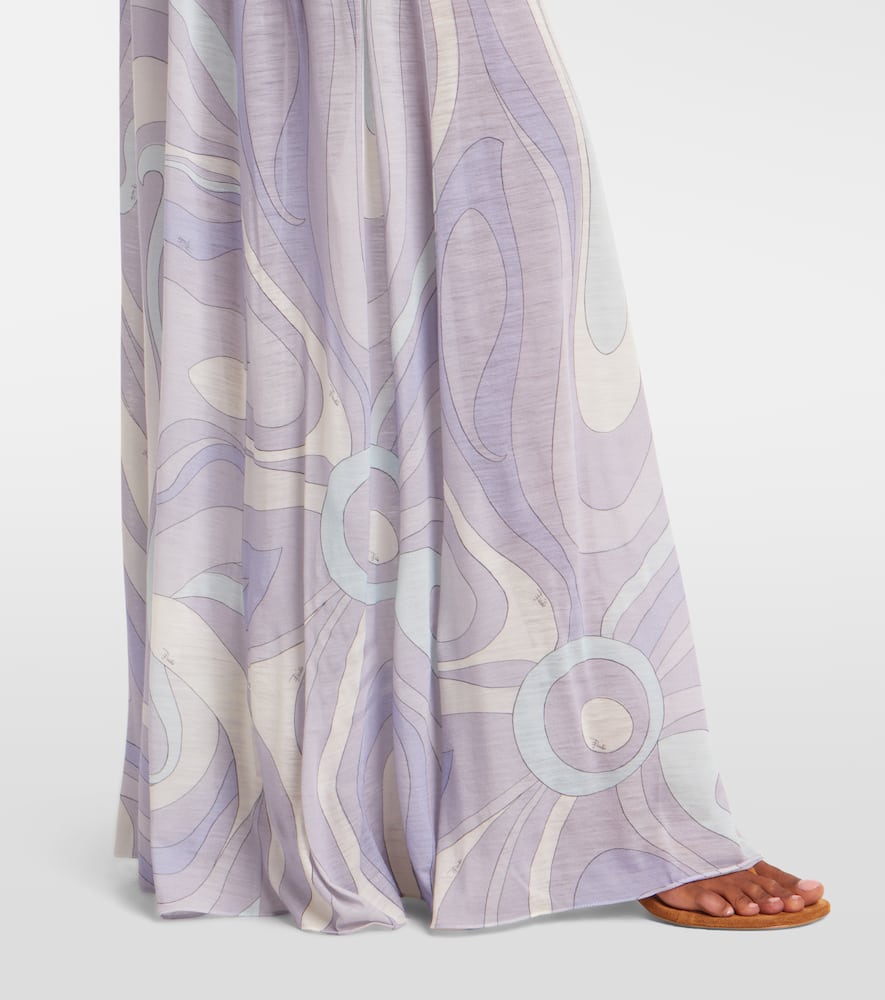 Iride gathered wool-blend gown