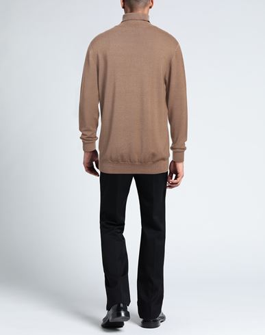 Man Turtleneck Camel Size 38 Merino Wool