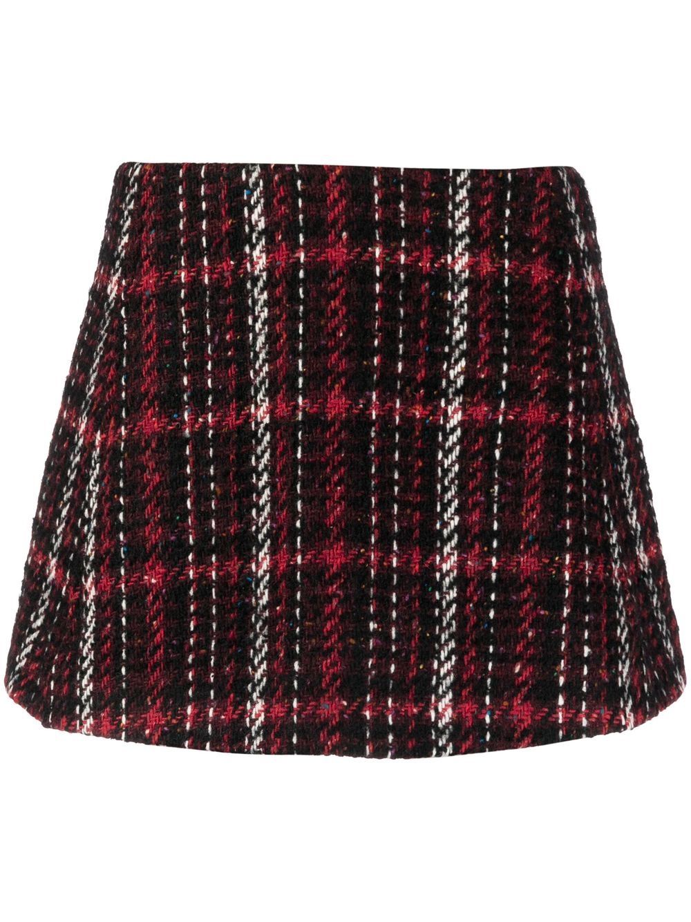 A-line tweed miniskirt - Red