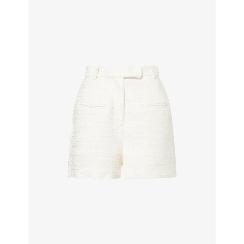 Womens High-Waist Tailored Bouclé Shorts