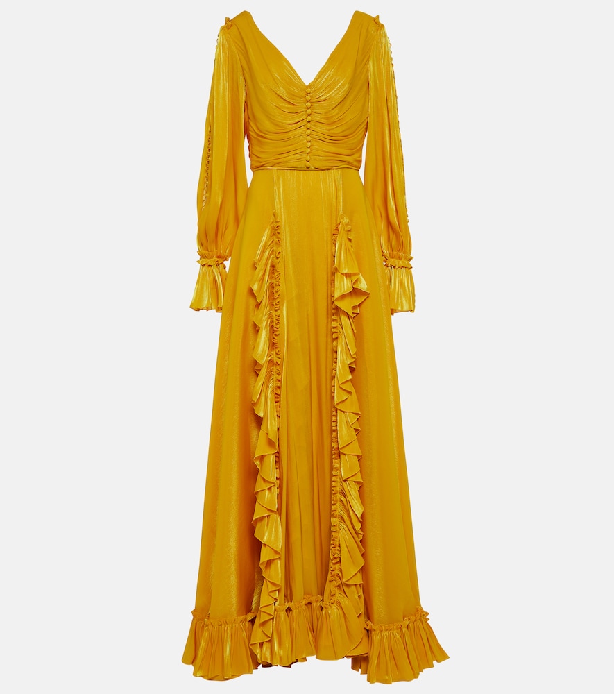 Ruffle-trimmed gown