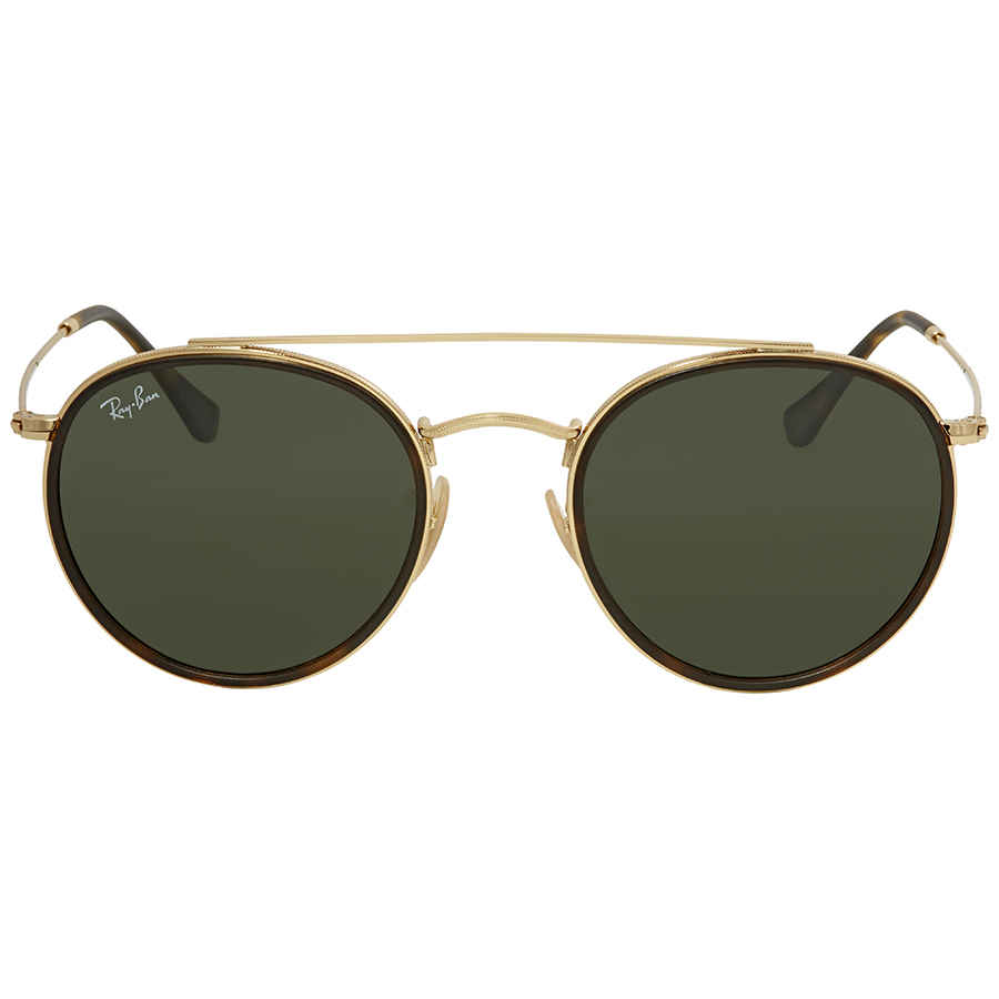 Round Double Bridge Green Classic G-15 Unisex Sunglasses RB3647N 001