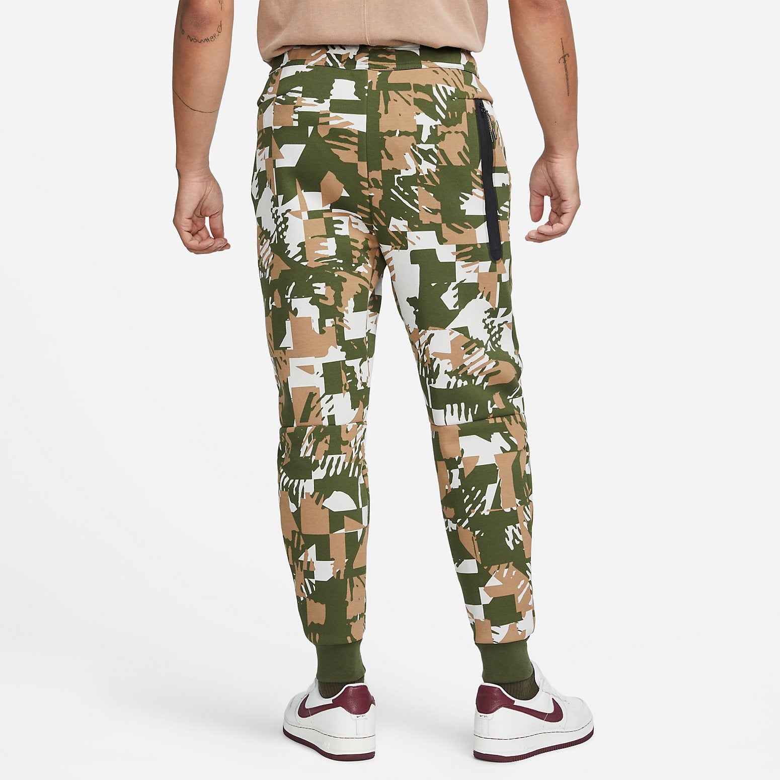 Sportswear Tech Fleece All Over Print Jogger Pants 'Light Bone Rough Green'