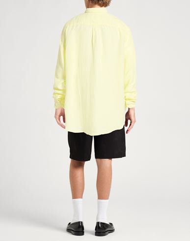 Man Shirt Yellow Size 3XL Linen