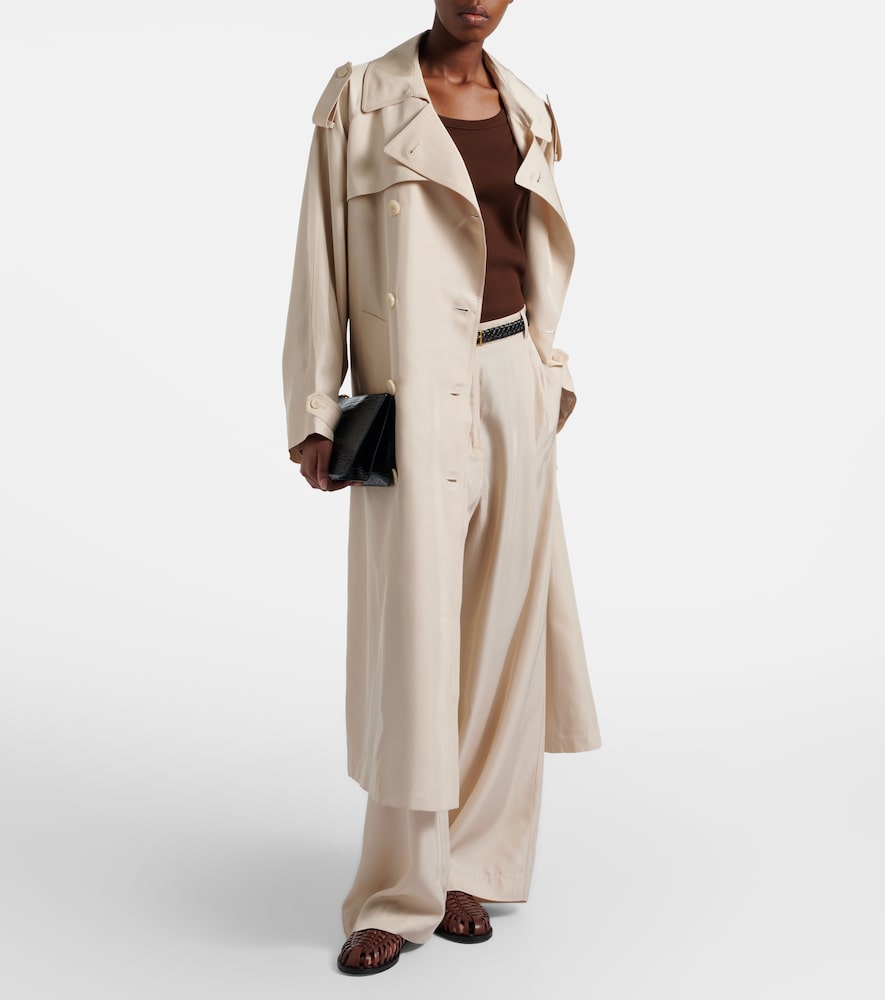 Marfa pleated twill wide-leg pants