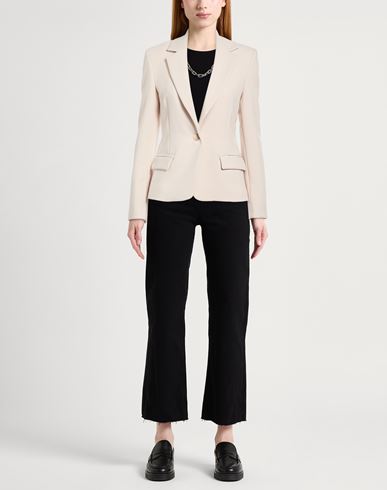 Woman Blazer Cream Size 10 Polyester, Viscose, Elastane