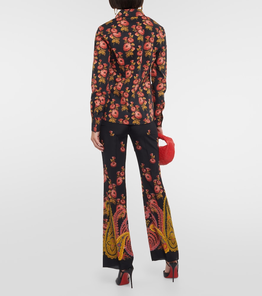 Floral cotton-blend shirt