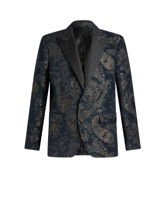 Jacquard Blazer With Embroidery