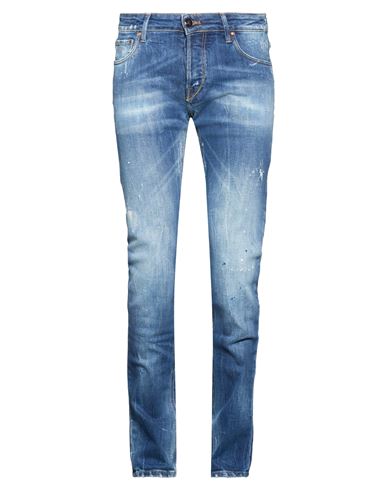 Man Jeans Blue Size 35 Cotton, Elastane