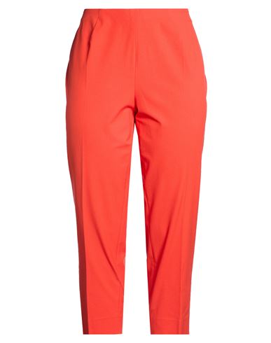 Woman Pants Tomato red Size 16 Cotton, Elastane