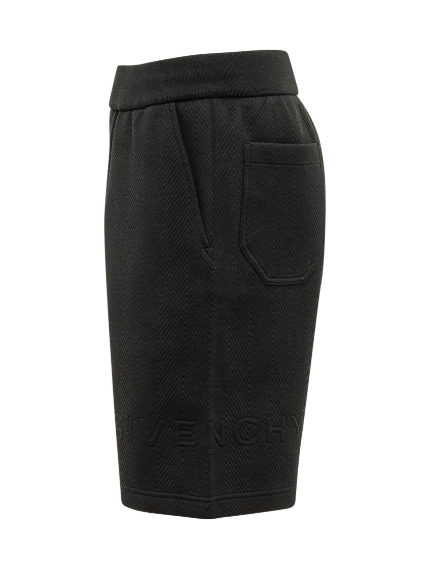 Black Textured Shorts