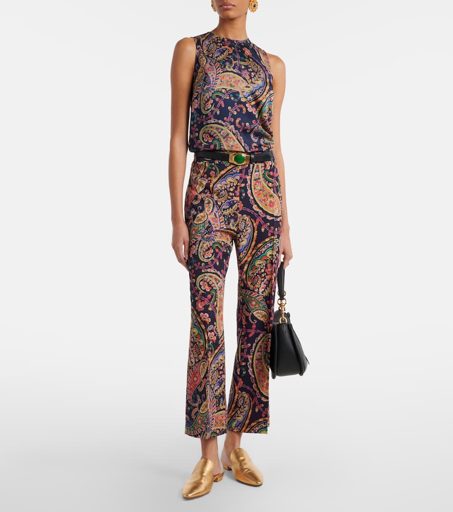 Paisley straight pants