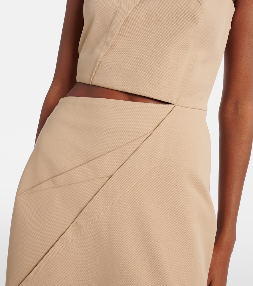 Cutout cotton-blend twill maxi dress