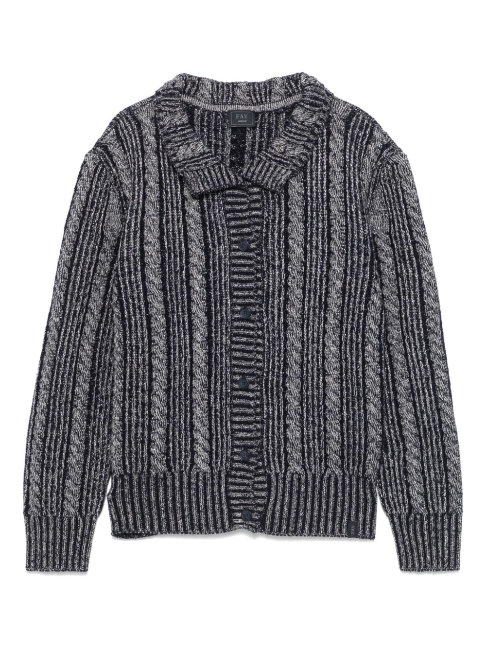 Cable-knit cardigan - Blue