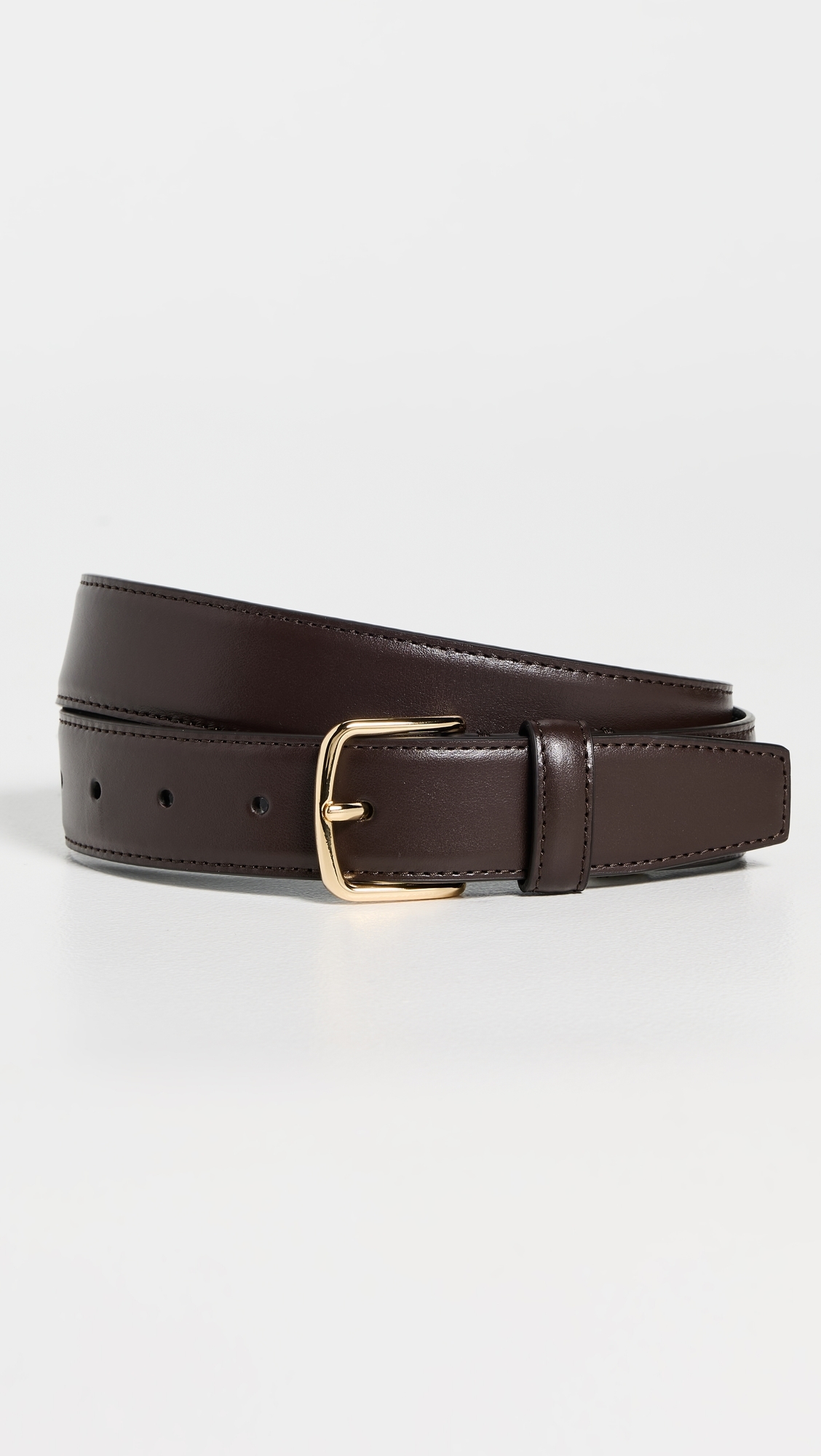 32mm Stitched Fe Belt Cacao Brown