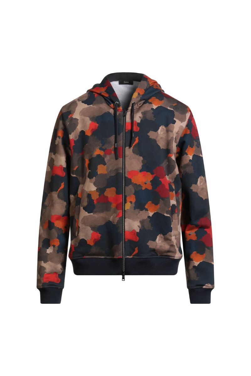 Camouflage Zip Hoodie Jacket — Multicolor