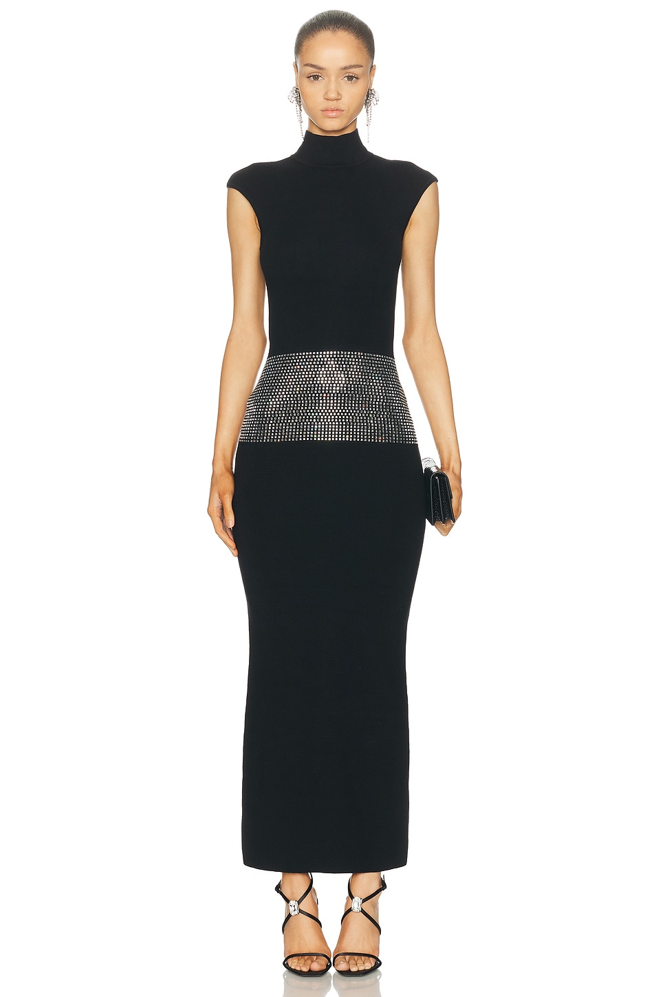 Retrofete Leontine Embellished Dress in Black & Silver. XL also in M