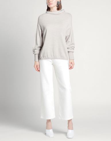 Woman Turtleneck Light grey Size 2 Merino Wool