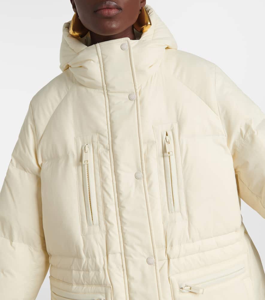 Shearling-trimmed down jacket