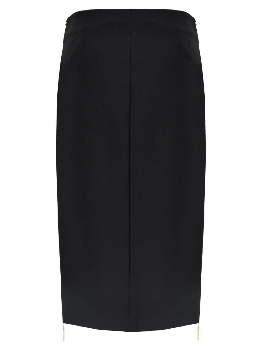-Zip Skirt Gonne Nero-Donna