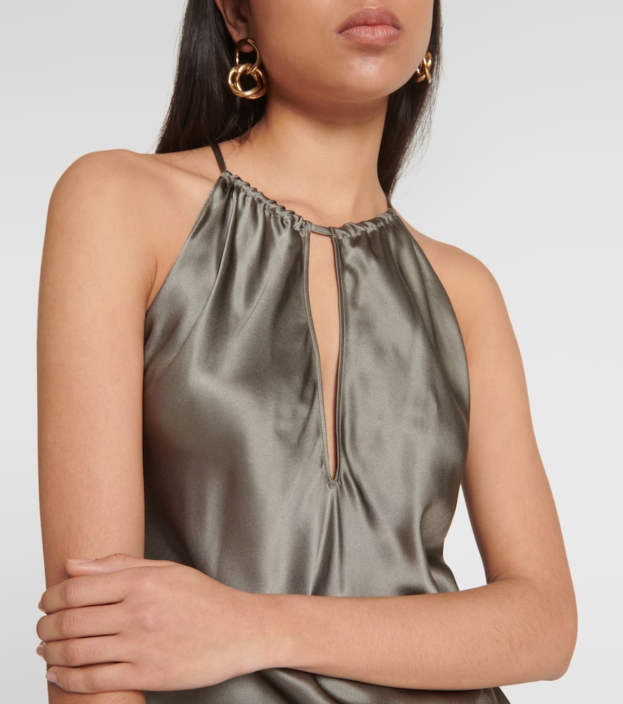 Eglantine halterneck silk midi dress