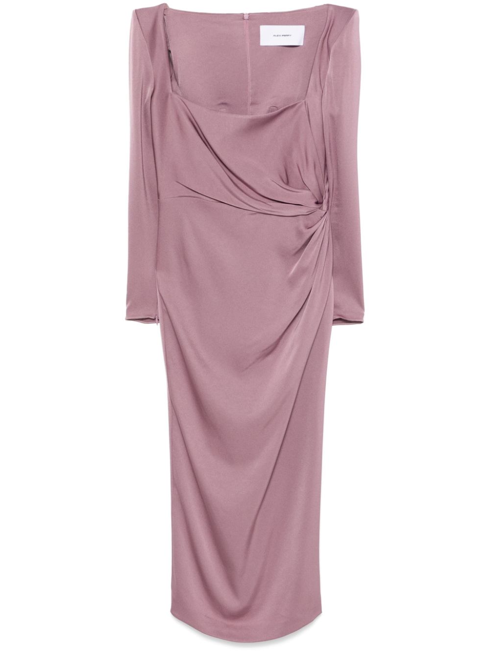 Twist-detail satin midi dress - Purple