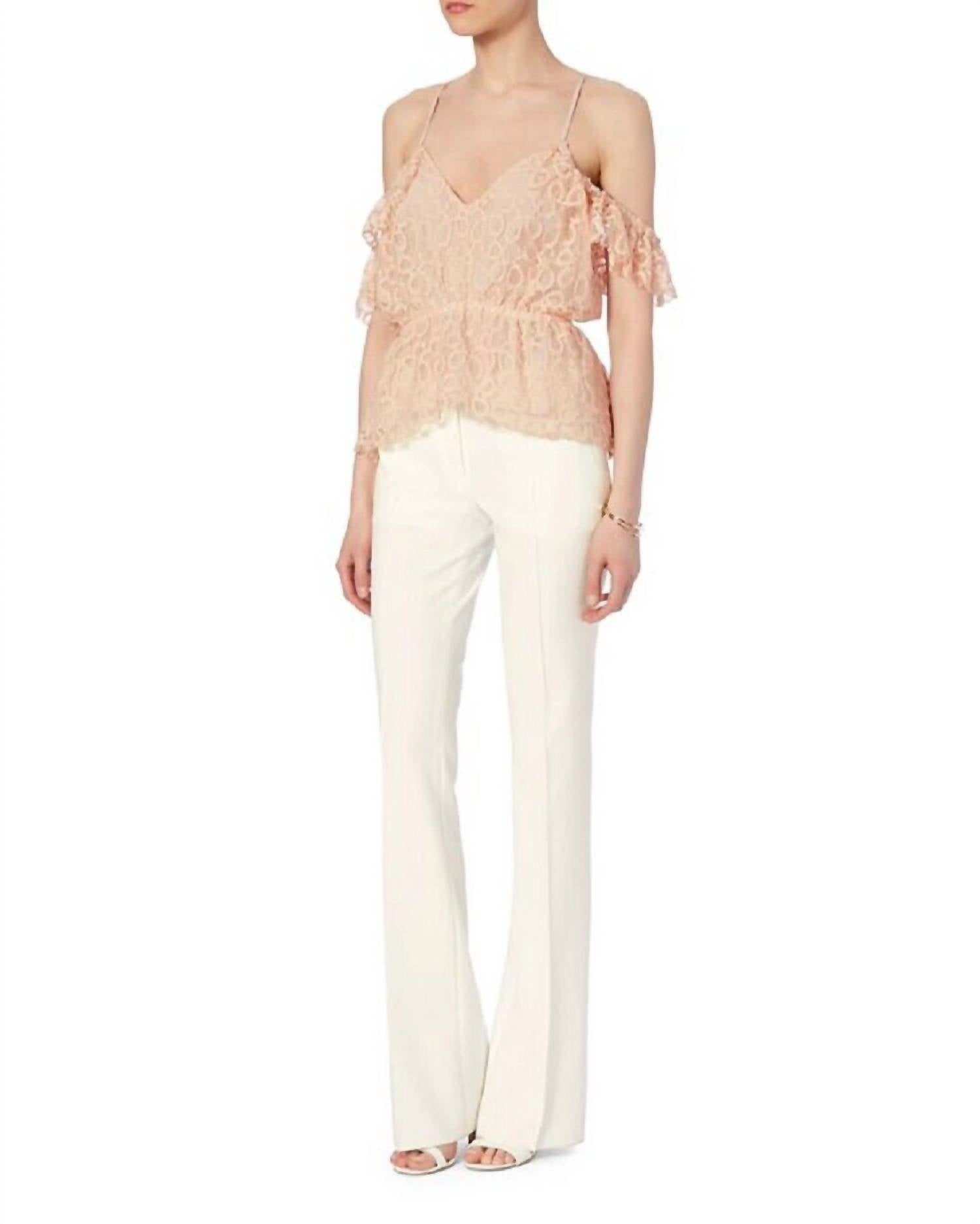 Avelaine Lace Top In Pink