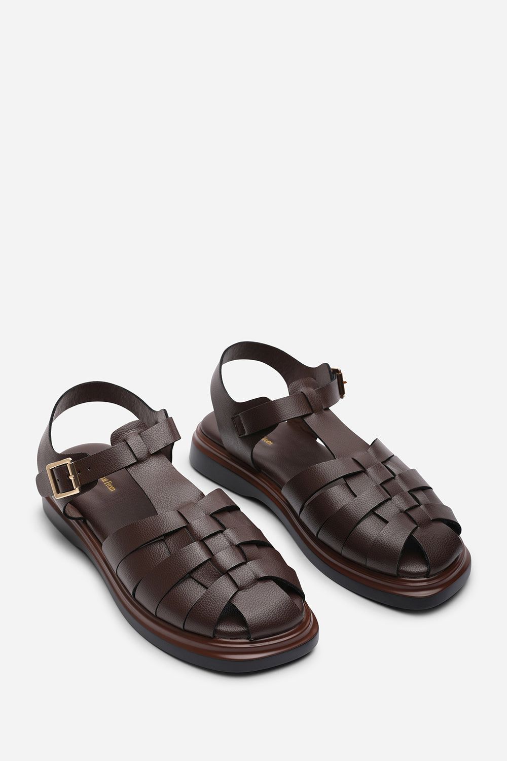 Where's That From Women's Chime Fisherman Flatform Sandal in Dark Brown