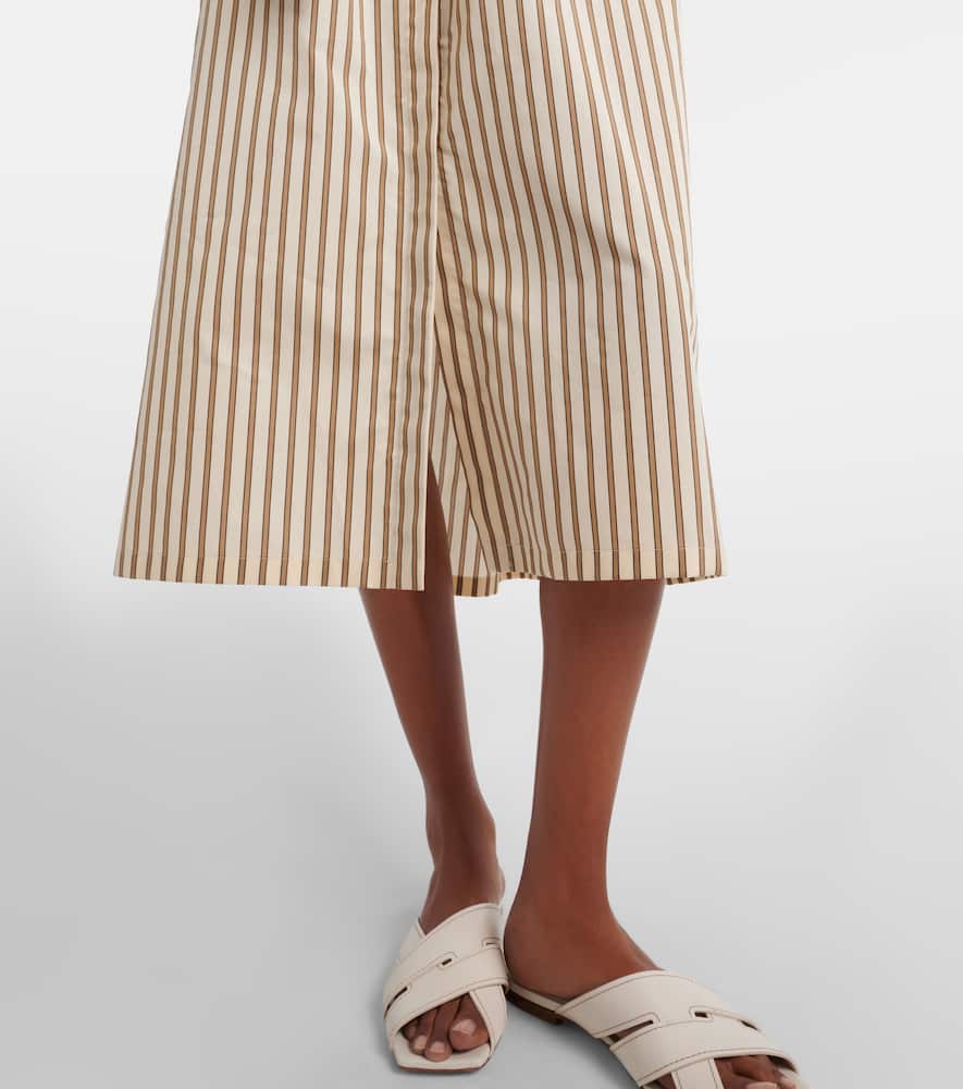 Lord striped belted cotton and silk shirt dress