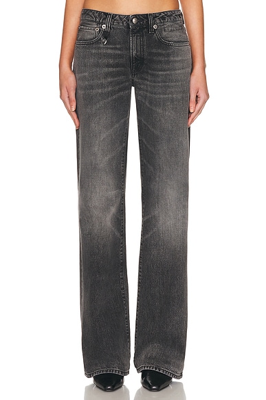 R13 Effie Low Rise Straight Leg in Polaris Black - Black. 26 also , 27, 28