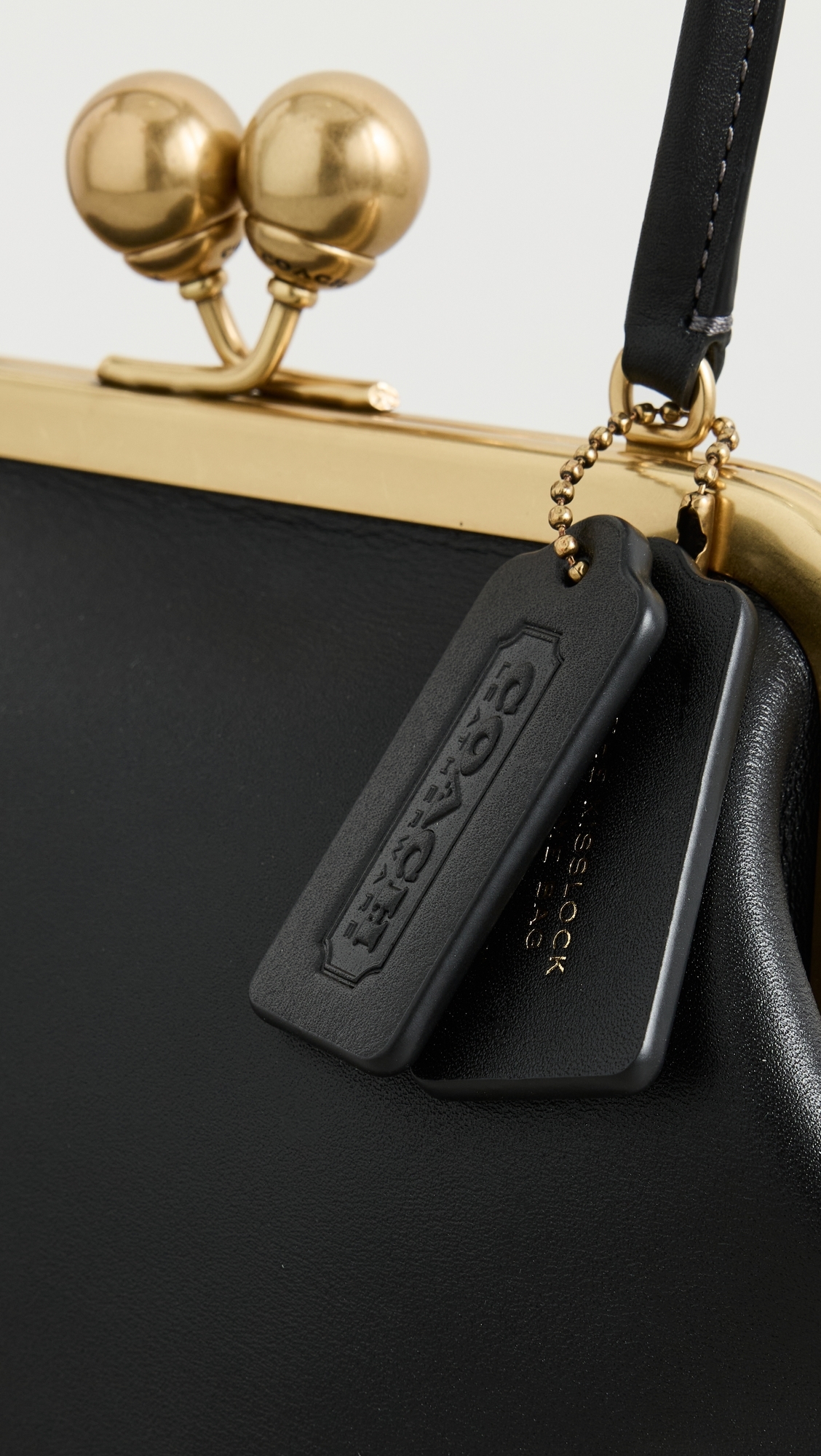 Glovetanned Leather Kisslock Frame Bag Black One Size
