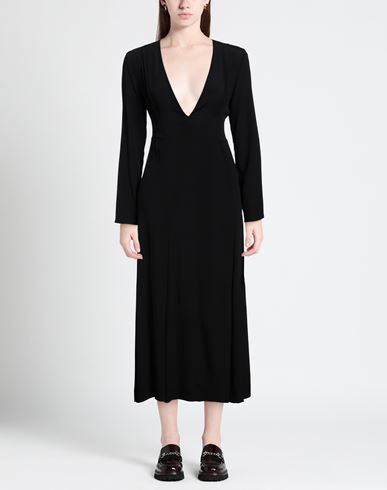 Semicouture Woman Midi dress Black Size 10 Acetate, Silk